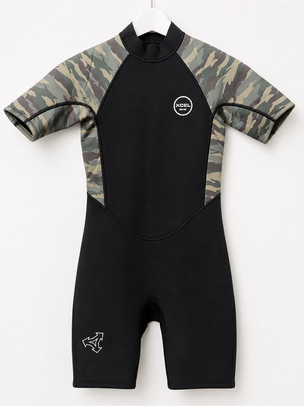 Xcel Youth Size 16 Shorty Wetsuit Black Camo 2mm Surf Swim Unisex